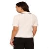 Adrianna Papell Diffusion Women's Open V-Neck Polo Mix Rib Cable Sweater with Short Sleeves, Ivory/Black, XL view 2