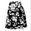SSOULM A-Line Midi Skirt - Made in USA - Stretchy High Waisted Flare Skirts with Plus Size FLOWERBLACK XL view 4