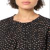 Adrianna Papell Diffusion Women's Pintuck Button Down Blouse, Black/Camel Classic Hearts, S view 2