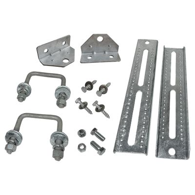 A.A 12"" Galvanized Swivel Top Bunk Bracket Kit with Hardware for Boat Trailer, fits 2x3 Cross Members, Heavy Duty (2 Pack), Silver
