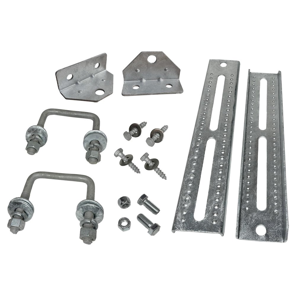 A.A 12"" Galvanized Swivel Top Bunk Bracket Kit with Hardware for Boat Trailer, fits 2x3 Cross Members, Heavy Duty (2 Pack), Silver