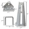 A.A 12"" Galvanized Swivel Top Bunk Bracket Kit with Hardware for Boat Trailer, fits 2x3 Cross Members, Heavy Duty (2 Pack), Silver view 4