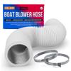 Boat Blower Hose, 4 Inch Marine Exhaust Hose, 10 Ft Flexible PVC Duct for Bilge, Engine Compartment, Galley, Head, or Dryer Vent, White view 1