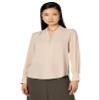 Adrianna Papell Diffusion Women's Solid Long Sleeve Blouse, Champagne Blush, S view 1