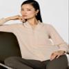 Adrianna Papell Diffusion Women's Solid Long Sleeve Blouse, Champagne Blush, S view 2