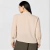Adrianna Papell Diffusion Women's Solid Long Sleeve Blouse, Champagne Blush, S view 3