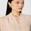 Adrianna Papell Diffusion Women's Solid Long Sleeve Blouse, Champagne Blush, S view 4