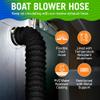 Boat Blower Hose, 4 Inch Marine Exhaust Hose, 10 Ft Flexible PVC Duct for Bilge, Engine Compartment, Galley, Head, or Dryer Vent, Black view 2