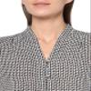 Adrianna Papell Diffusion Women's Printed Button V-Neck Blouse, Ivory/Black Sketch Geo, XL view 2
