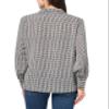 Adrianna Papell Diffusion Women's Printed Button V-Neck Blouse, Ivory/Black Sketch Geo, XL view 3