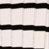 Adrianna Papell Diffusion Women's Pointelle Short Sleeve Polo Striped V-Placket Sweater, Ivory/Black, S view 3