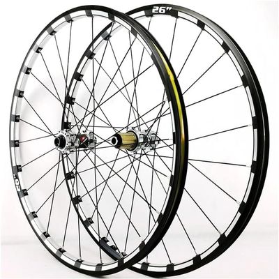 Mountain Bike Wheelset 26" 27.5" 29'' Through Axle Wheels Front and Rear 24 Hole Hubs 7 8 9 10 11 12 Speed Cassettes (Color : Silver, Size : 29'')
