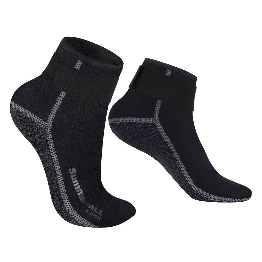 Summshall Neoprene Socks 3mm Wetsuit Socks Keep Warm Anti-slip Diving Socks for Men Women Low Cut Swim Socks Water Sport Snorkeling Swimming Surfing Sailing