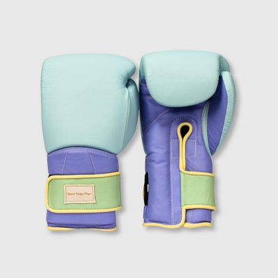 Modest Vintage Player Elite Pastel Leather Boxing Gloves - Blue (Strap-Up) (12oz)