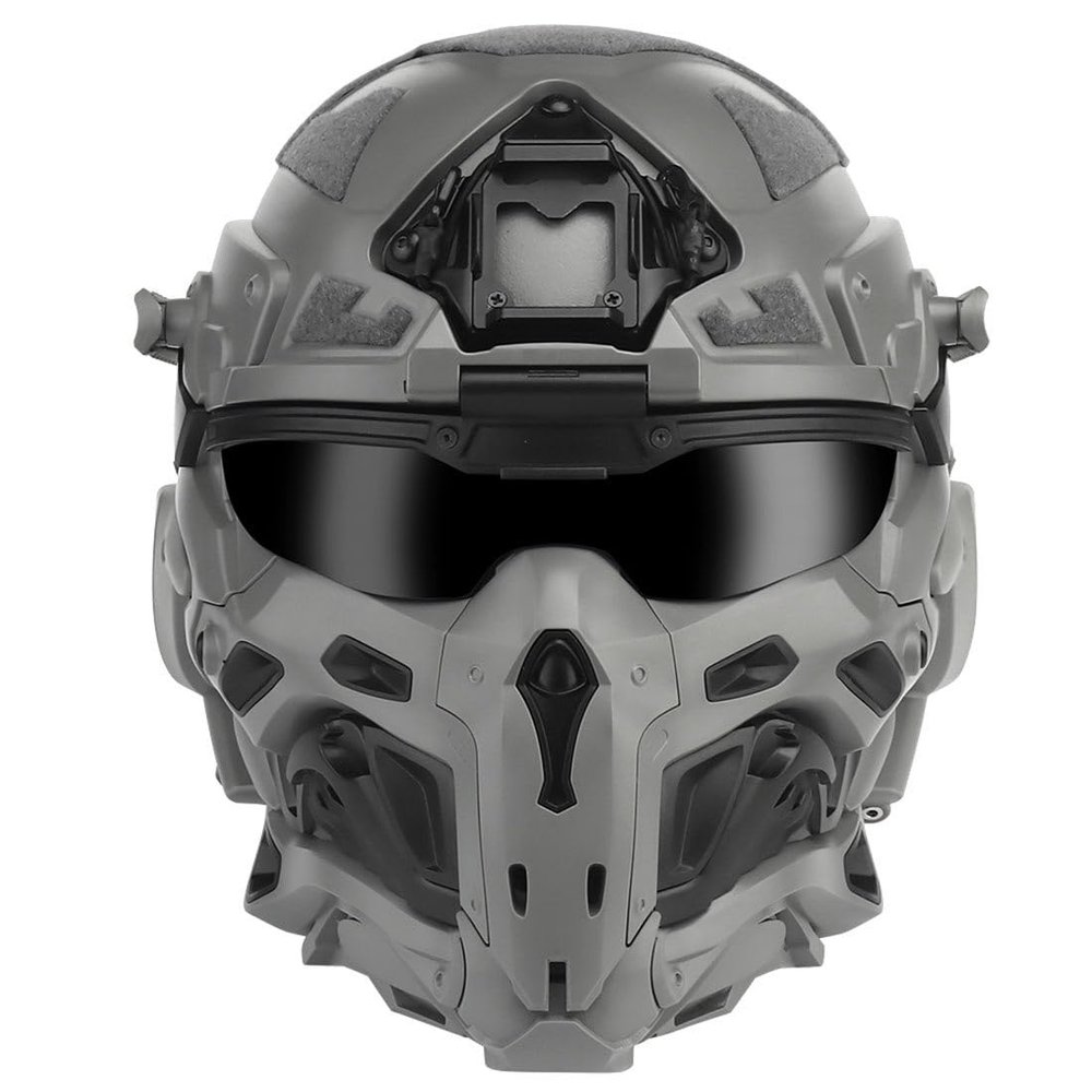 ZYGLO HL-98 Tactical Helmet with Mask, Built-in Communication Earphone and Anti-frog Fan (Grey)