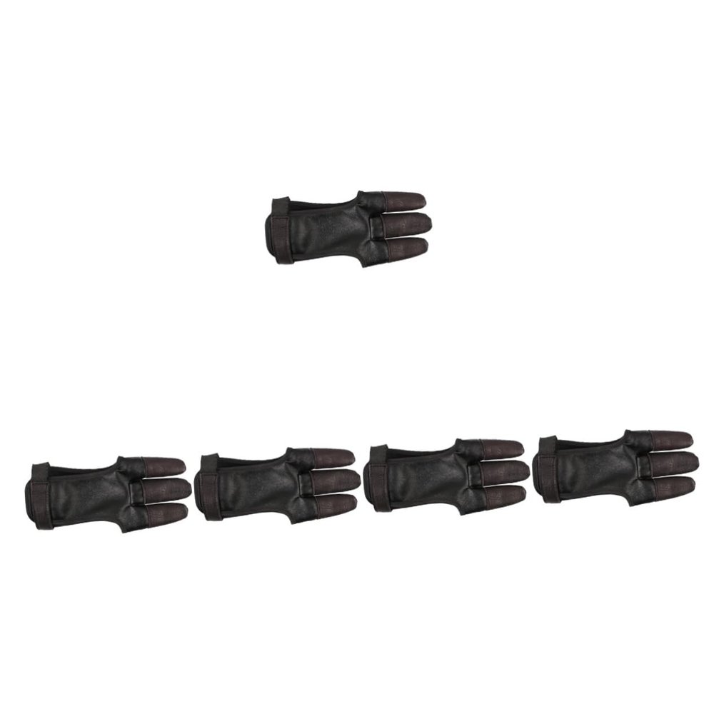 BESPORTBLE 5pcs Cowhide Archery Glove Bow Arrow Thumb Guard Youth Archery Glove Men Finger Tips Protector for
