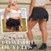 Womens Western Cowgirl Fringe Shorts - Country Concert Outfits Sexy Booty Pole Dance Rave Festival Tassel Bottoms(Black,L,1116a) view 4