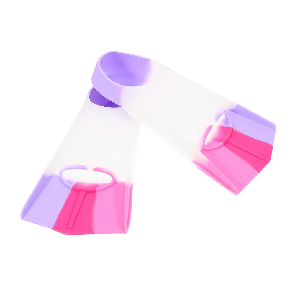 GANAZONO 1pair Comfortable Silicone Swim Flippers for Boys and Girls and Youth Flexible Training Fins for Swimming and Snorkeling Blades Design for Enhanced Speed Multi Options