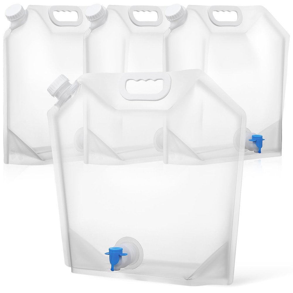 GANAZONO Water Container with Spigot 4 Pcs Camping Water Storage Carrier Jug 10L for Outdoors Hiking Backpack Foldable Portable Water Bottles