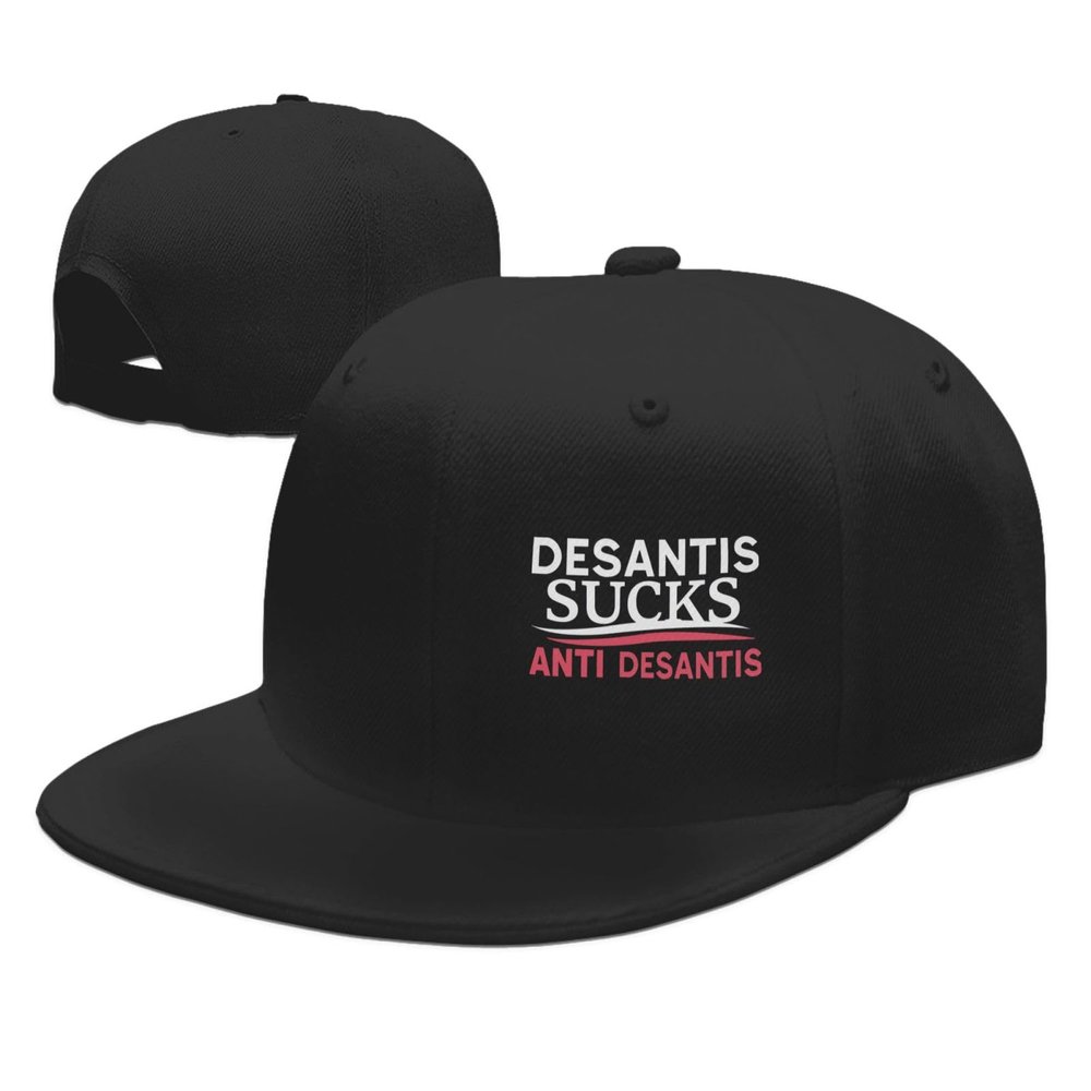 Adjustable Desantis Sucks Anti Ron Desantis Hat Adult Casual Flat Bill Baseball Cap Trucker Caps for Sports Outdoor40 Black