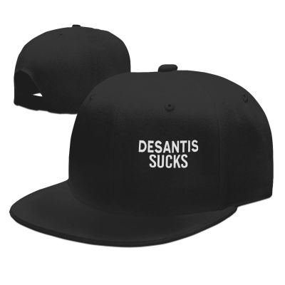Adjustable Desantis Sucks Anti Ron Desantis Hat Adult Casual Flat Bill Baseball Cap Trucker Caps for Sports Outdoor49 Black