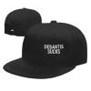 Adjustable Desantis Sucks Anti Ron Desantis Hat Adult Casual Flat Bill Baseball Cap Trucker Caps for Sports Outdoor49 Black view 1