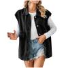 Womens Denim Jean Vest Classic Mid Long Button Up Shirts Cropped Distressed Sleeveless Jean Jacket Fashion Fall Outfits view 1