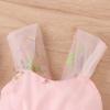 Baby Girl 1st Birthday Outfit Baby Flower Girl Dress Newborn Floral Embroidered Tulle Romper Infant Sleeveless Princess Tutu Dress Photoshoot Cake Smash Outfits Light Pink Embroidery 9-12 Months view 4