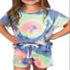 Dokotoo Girls Summer Cute T-Shirt Shorts Set Ruffle Sleeve Round Neck Solid Stretchy Drawstring Waist Shorts with Side Pockets 2026 Fashion Size 10-11 Sky Blue view 1