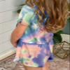 Dokotoo Girls Summer Cute T-Shirt Shorts Set Ruffle Sleeve Round Neck Solid Stretchy Drawstring Waist Shorts with Side Pockets 2026 Fashion Size 10-11 Sky Blue view 3