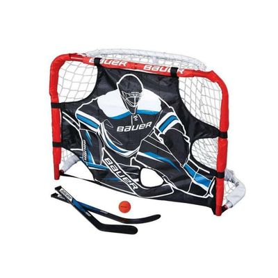 Bauer Pro Mini Knee Hockey Steel Goal Set, Red