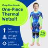 Cheekaaboo Kids Wetsuit Ages 4-12 | 2.5 mm Neoprene Long Sleeve Full Body Swimsuit | Thermal UPF 50+ Sun Protection Sunsafe Suit for Boys & Girls view 2