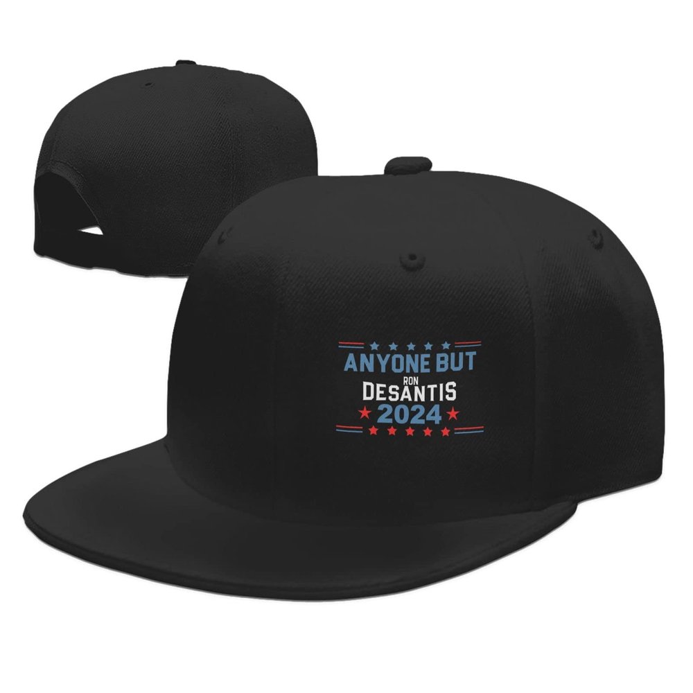 Adjustable Anyone But Desantis 2024 Anti Ron Desantis Hat Adult Casual Flat Bill Baseball Cap Trucker Caps for Sports Outdoor42 Black