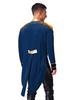 Moggemol Men Circus Ringmaster Showman Jacket Tailcoat Lion Tamer Costume Cosplay Party Velvet Swallow-Tailed Coat Dark Blue 3X-Large view 2