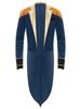 Moggemol Men Circus Ringmaster Showman Jacket Tailcoat Lion Tamer Costume Cosplay Party Velvet Swallow-Tailed Coat Dark Blue 3X-Large view 3