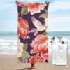 KHiry Microfiber Towel Beach Towels Peony Pattern Quick Dry Towel Soft Lightweight Travel Towels Absorbent Large Easy Pack Travel Things Beach Blanket for Gym Sports Swimming view 1