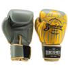 BUAKAW Muay Thai Boxing Gloves, Pro Training & Sparring, for Men & Women | Premium Quality Leather Kickboxing, MMA, Punching Bag Gloves (Gray/Gold, 12 Oz) view 1