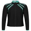Hansber Kids Girls Figure Skating Rhinestones Jackets Athletic Jacket Sweatshirts Ice Skating Gym Training Tops Cyan 8 Years