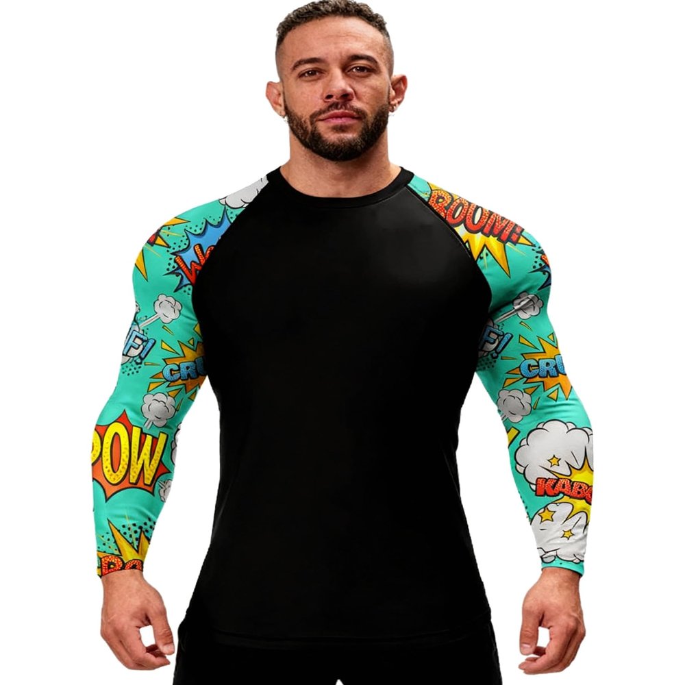 Red Plume Mens Athletic Long Sleeve Compression Shirts/Mens Cool Compression Top for Sports