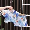 Toddler Baby Boy Shorts Set awaiian Outfits Short Sleeve Leaf Floral Flower Shirt Shorts Set Summer (White, 3-4 Years) view 2