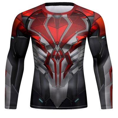Red Plume Mens Athletic Long Sleeve Compression Shirts/Mens Cool Compression Top for Sports