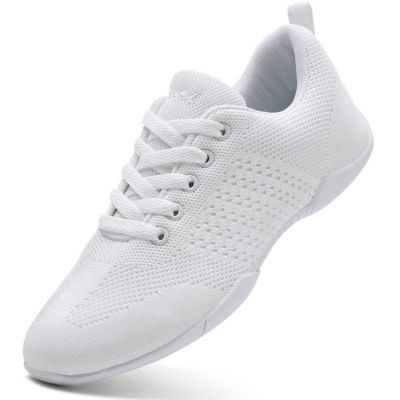 GlideMoves Cheerleading Shoes Girls Dance Cheer Sneakers Women Tumbling Exercise Aerobic Fitness Dance Training Little Kid Size 12 White 29