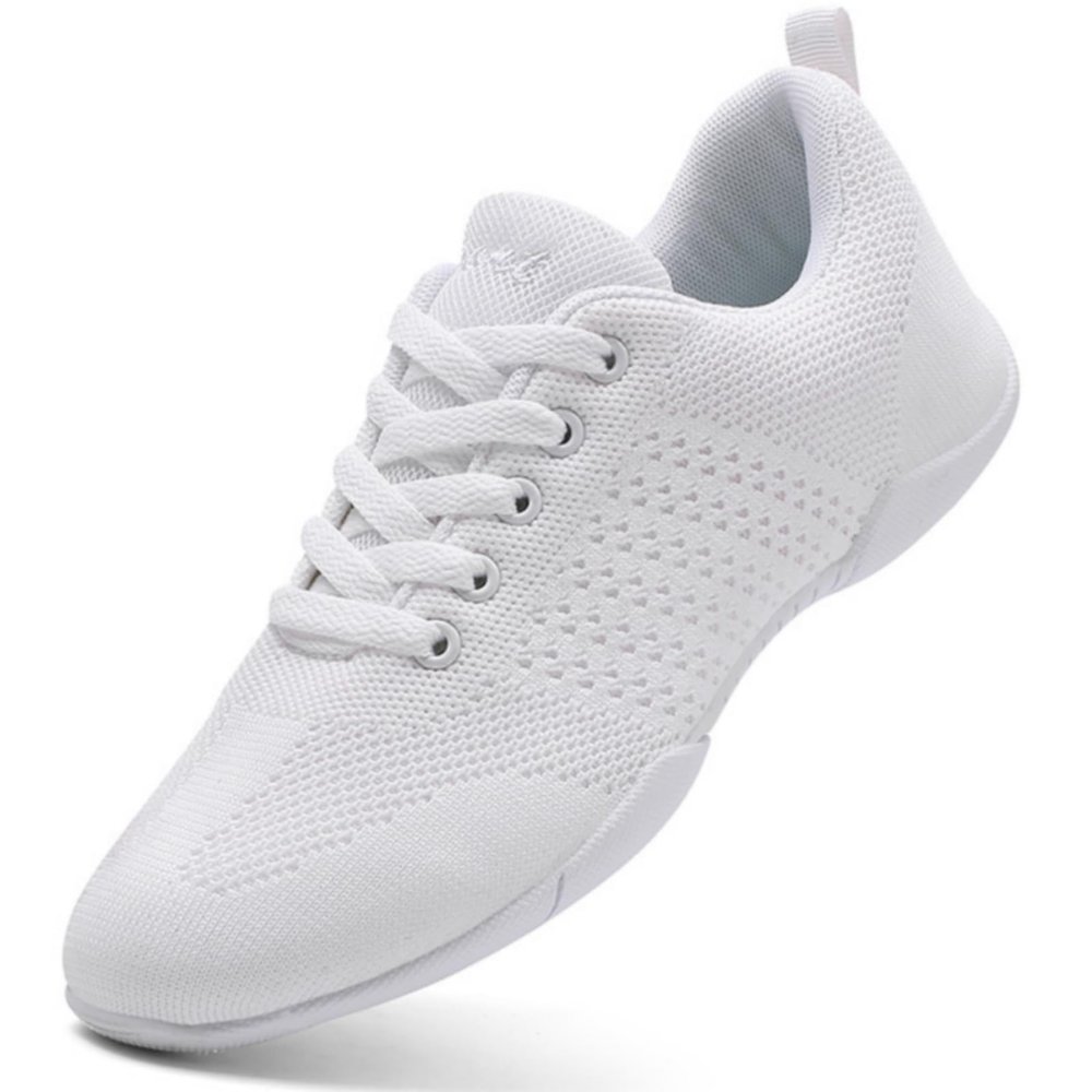 GlideMoves Cheerleading Shoes Girls Dance Cheer Sneakers Women Tumbling Exercise Aerobic Fitness Dance Training Little Kid Size 12 White 29