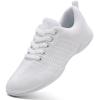 GlideMoves Cheerleading Shoes Girls Dance Cheer Sneakers Women Tumbling Exercise Aerobic Fitness Dance Training Little Kid Size 12 White 29 view 1