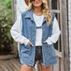 FindThy Womens Vintage Denim Jean Vest Oversized Button Down Jean Waistcoat Gilet(1481-03Blue-S-LB) view 2