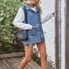 FindThy Womens Vintage Denim Jean Vest Oversized Button Down Jean Waistcoat Gilet(1481-03Blue-S-LB) view 4