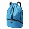 Hoedia Sports Drawstring Backpack - String Swim Gym Bag with Shoes Compartment and Wet Proof Pocket for Women/Men (Sky Blue) view 1