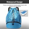 Hoedia Sports Drawstring Backpack - String Swim Gym Bag with Shoes Compartment and Wet Proof Pocket for Women/Men (Sky Blue) view 3