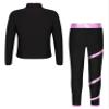 Hansber Kids Girls 2Pcs Figure Skating Suit Ice Skating Jacket with Practice Leggings Criss Cross Ice Skating Pants Set Pink 14 Years view 2