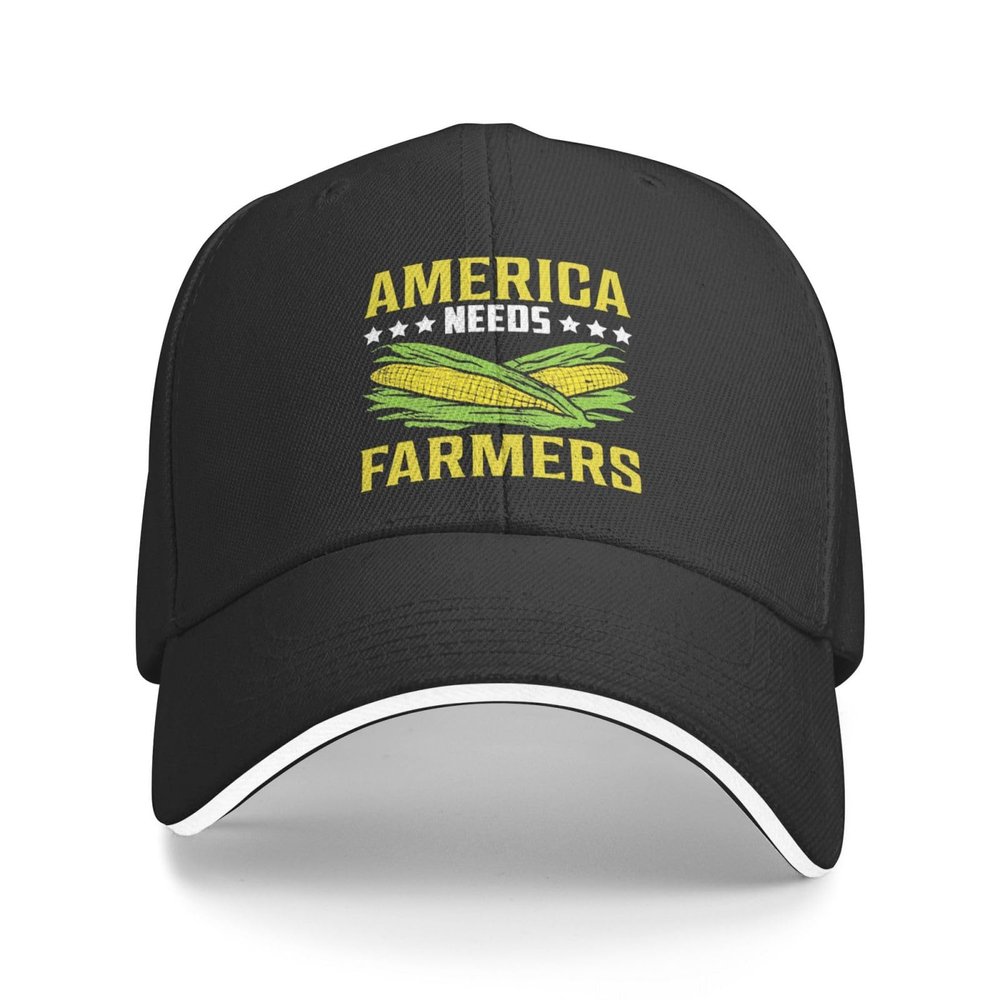 America Needs Farmers Flag Make Farmers Great Again Baseball Cap Adjustable Fashion Casquette Casual Duck Tongue Hat for Men Women17 Black